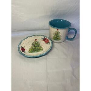Pioneer Woman Christmas Tree and Merry Christmas mini plate and mug
